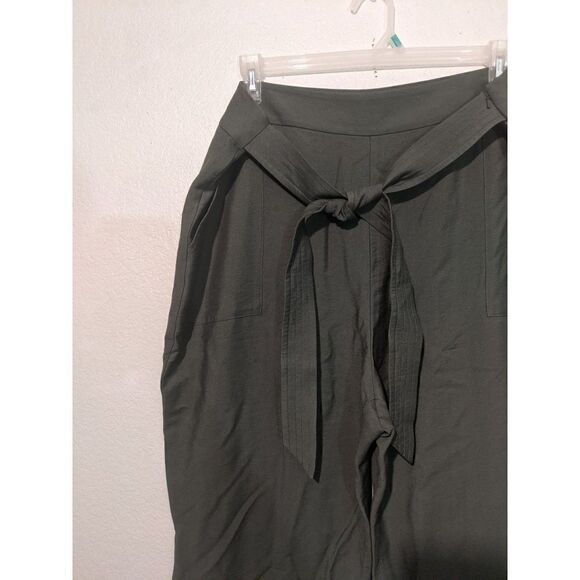 Womens Leith 2X Green Utility Pants High Waist Belt Ankle Length - Picture 11 of 16
